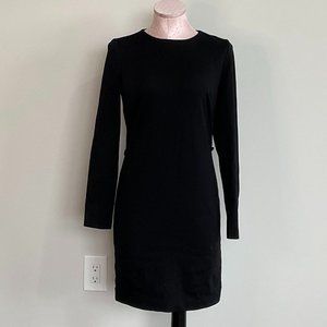 Michael Kors Womens Long Sleeve Shift Dress Crew Neck Back Zip Size XS Black